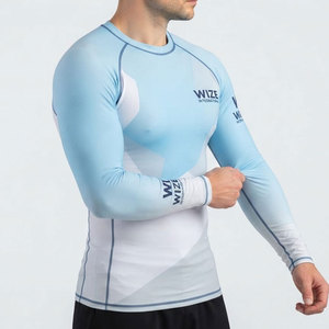 2026 <b>Men's</b> Full Sleeve Breathable Rash Guard <b>Shirts</b> Custom Color Digital Print Spandex/Polyester Fabric Outdoor <b>Compression</b> - Product Image 3