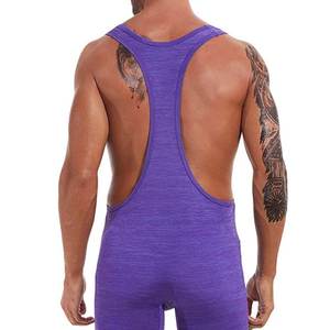 Camiseta Deportiva Ajustada para Hombre, Color Azul, para MMA y Lucha Libre, con Bloques de Color, de Spandex y Nailon Elástico - Product Image 2