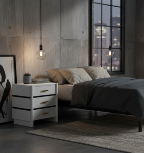 Modern Nightstand 3 Drawers Bed <b>Frame</b> Solid Mango Wood Eco-Friendly Handcrafted Premium Quality Custom Indoor - Product Image 6
