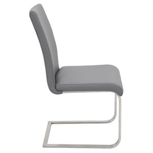 Juego de 2 sillas de comedor Foster Contemporary en piel sintética gris - Product Image 3