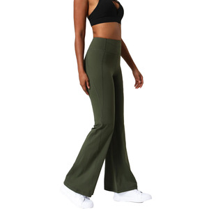 Leggings de yoga pour femmes, design personnalisé, spandex/polyester, extensibles dans quatre directions, antibactériens, avec cordon de serrage, pour l'entraînement - Product Image 5