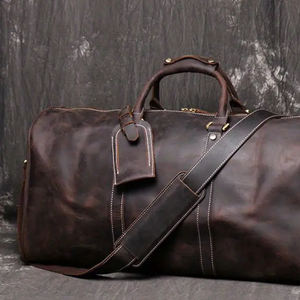 Sacs de voyage en cuir véritable de qualité supérieure, best-sellers, imperméables, style sport luxe, doublure en polyester pour hommes et femmes - Product Image 5