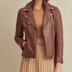 Nouvelle veste de moto en cuir de vache véritable de haute qualité pour femme 2026, avec fourrure authentique, respirante, personnalisable pour l'été - Product Image 2