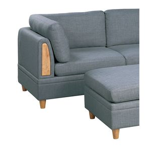 Divano a cuneo Dorris in tessuto con cuscino singolo e gambe in legno color acciaio per arredamento soggiorno - Product Image 6