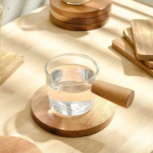 Sous-verres en bois découpés au laser sur mesure, design rond ou carré, en chêne fin, hêtre, bambou, acacia, noyer - Services de fabrication - Product Image 3