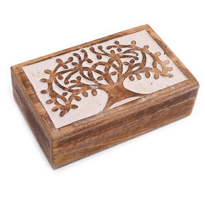 Caja de madera de mango artesanal india tradicional, diseño Floral de mariposa, caja de almacenamiento de joyería de madera Premium para damas, venta de fábrica - Product Image 5