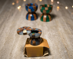 Brûleur d'encens artistique en bois de santal et résine époxy, fait main, diffuseur d'aromathérapie, couleur personnalisée, pour la maison et le bureau - Product Image 1