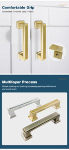 Poignées et boutons de garde-robe haut de gamme de haute qualité Design minimaliste meubles en Zinc pour cuisine chambre salon bureau à domicile - Product Image 2