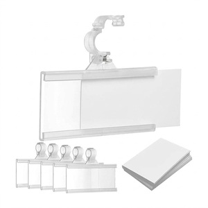 Clear Acrylic Shelf Price Tag Holder Display Label Card Stand for A4 Size Convenient Storage Organizing Rack White - Product Image 3