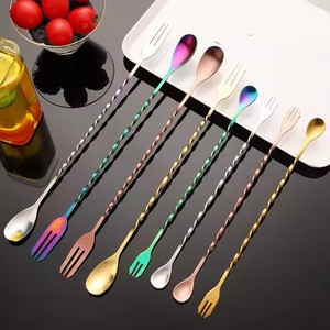 Cuillère à cocktail moderne en acier inoxydable, outil de mélange de luxe avec manche torsadé, accessoire de bar de qualité supérieure - Product Image 5