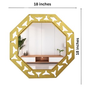 New design octagonal brass antique finished metal wall <b>mirror</b> available in customized sizes shapes designs colors for dining - Product Image 3