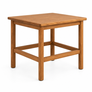 Modern Scandinavian Solid Teak Wood Round <b>End</b> <b>Table</b> with Open <b>Storage</b> Frame Dining Room Furniture for Apartment - Product Image 2