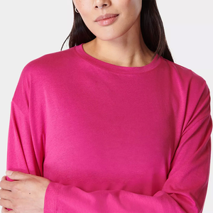 T-shirt sportif pour femme, style streetwear, coupe classique, mélange de coton écologique, manches courtes, col ras du cou, séchage rapide, respirant, confortable - Product Image 5