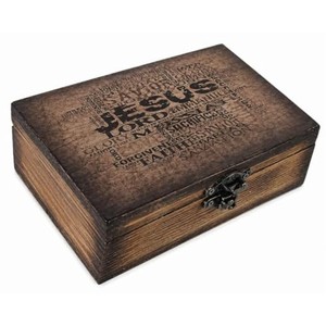 Boîte à perles de prière rustique en bois d'acacia, vente en gros |   Meubles de rangement style ferme - Product Image 1