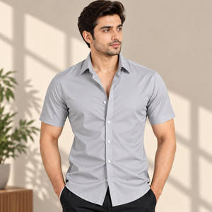 เสื้อเชิ้ตแขนยาวผู้ชาย ผ้าโพลีเอสเตอร์ 100% แบบเรียบ ใส่ได้ทั้งแบบเป็นทางการและลำลอง ติดกระดุม น้ำหนักเบา แห้งเร็ว ไม่ยับง่าย ขายส่ง - Product Image 2