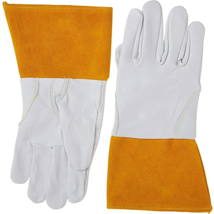 Distil Pro Durable 14-Inch AB Level Brown Leather Heat-Resistant Fireproof Eco-Friendly Outdoor TIG Welding <b>Gloves</b> Straight - Product Image 1