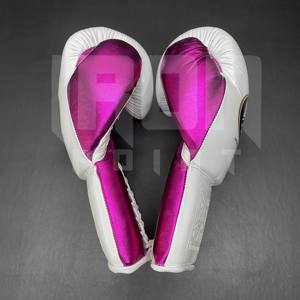 No Boxing No Life Gants de boxe professionnels en cuir de vachette de qualité supérieure à lacets Rembourrage épais à 4 couches Respirant Kick Boxing - Product Image 5