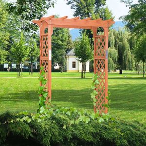 Arche de jardin en bois de 7 pieds de haut, élégante pergola et pavillon pour la décoration extérieure - Product Image 2