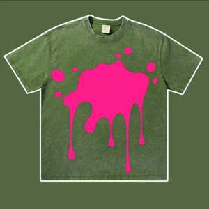 Vintage <b>Acid</b> Wash Heavy Weight T-Shirt <b>Drop</b> Shoulder Distressed Washed Short Sleeves Blank Cotton T-Shirt for Men Women - Product Image 1