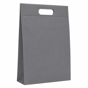 Bolsa Ecológica Reutilizable Gris Premium de Tela No Tejida con Corte en D, Bolsa de Compras Resistente con Cremallera para Supermercado, Venta al por Menor y al por Mayor - Product Image 3