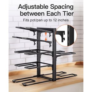 Organizzatore per Armadio Regolabile a 8 Ripiani, Altezza 40 cm, Capacità 54 kg, per Pentole e Padelle, Alta Qualità - Product Image 6
