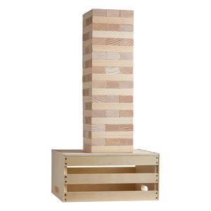 Torre de Madera de Pino Gigante de 60 Bloques con Caja de Almacenamiento y Marcador, Juego de Apilamiento de Madera para Desarrollar Habilidades de Equilibrio - Product Image 3