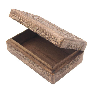 Caja de madera de mango tallada a mano OM, caja de almacenamiento de madera grabada, cajas de artesanía de madera para regalos de boda, suministro de fábrica - Product Image 4