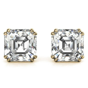 Boucles d'oreilles classiques en moissanite VVS taille Asscher pour femme, certifiées IGI, plaquées or, en argent S925, boucles d'oreilles en diamant moissanite - Product Image 5
