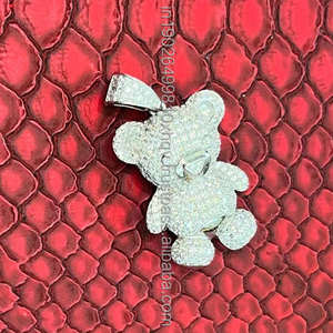 Colgante con inicial personalizada, plata de ley 925, chapado en oro de 14K/18K, moissanita VVS, joyería hip hop para hombre - Product Image 6