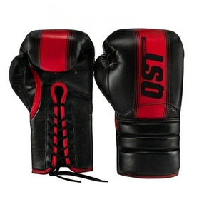 Top Selling QST BG-1052 PU Leather Lace up Boxing Gloves with Custom Logo 8oz Kickboxing Training Gloves for Ring/Cage Fighting - Product Image 5