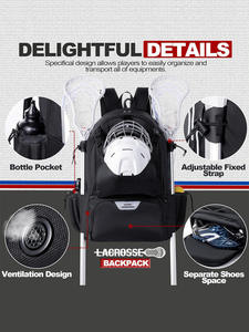 Sac de sport de baseball unisexe grande capacité Bagnex B5200 avec logo personnalisé, sac de voyage imperméable 600D pour l'entraînement et les voyages - Product Image 2