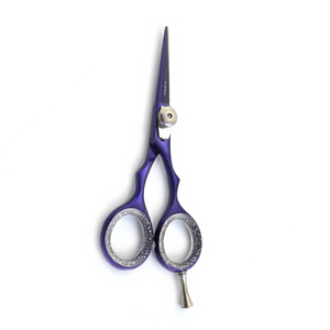Ciseaux de coiffure pour barbe et moustache, couleur violette, 4,5 pouces, en acier inoxydable, pour la coupe de cheveux et le toilettage - Product Image 2