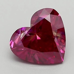 Diamant de laboratoire rouge vif fantaisie taille cœur, pureté VS1, pierre précieuse certifiée de 2 carats pour la création de bijoux de fiançailles sur mesure - Product Image 1
