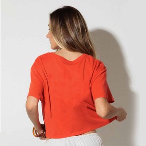 <b>Women</b> Crop Top Solid Color <b>Short</b> <b>Sleeve</b> O-Neck Loose Fit Casual T-<b>Shirt</b> Spring Summer Knitted Cotton Breathable <b>White</b> Long Skirt - Product Image 3