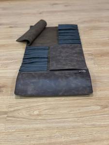 Genuine Leather Knife <b>Roll</b> Culinary <b>Tool</b> Carrier Chef Knife Storage Organizer Durable Travel <b>Bag</b> LKR-0325 - Product Image 2