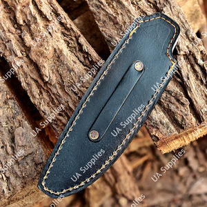 Funda de Cuero Genuino de Vaca Cosida a Mano de Alta Calidad para Cuchillo, con Presilla para Cinturón, para Cuchillos de Hoja Fija, Caza, Camping, EDC, UA - Product Image 4
