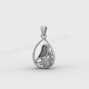 Pendentif Breloque en Argent Massif 925 de Haute Qualité, Motif Robin, 20x15mm, avec Monture Vierge pour Lait Maternel, Résine DIY, pour Création de Bijoux Souvenirs - Product Image 2