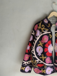 Indian Handmade Reversible Quilted Embroidery Jacket Unisex Premium Cotton Velvet Coat Button Perfect Winter <b>GIFT</b> <b>FOR</b> <b>HER</b> - Product Image 4