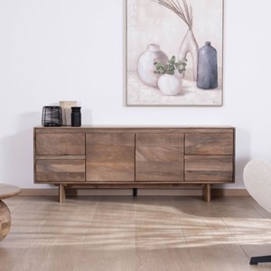 Mueble para TV Vandana Ivory Craft de 160 cm con diseño elegante, estilo Japandi Geta en madera maciza de mango. - Product Image 3