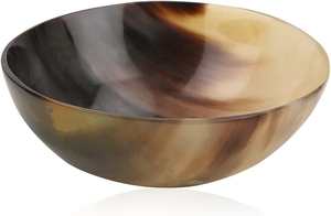 Bol à salade en corne naturelle classique moderne Design avantageux Plat en fer pour servir des desserts Vente en gros Bol de service en corne - Product Image 6