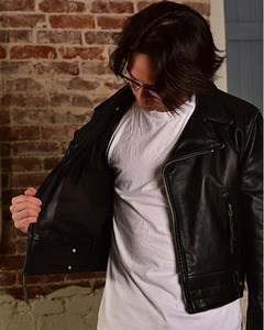 Men Classic Genuine Leather <b>Biker</b> <b>Jacket</b> Motorcycle <b>Jacket</b> - Product Image 4