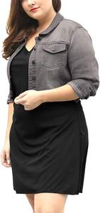 Chaqueta vaquera para mujer, estilo casual, ligera, azul, con rotos, corte cropped, oversize, para streetwear - Product Image 5