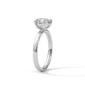 Stunning Oval Prong Solitaire Engagement <b>Ring</b> With 1Ct Lab Grown Diamond And Hidden Halo 18K Yellow White Rose Gold Option - Product Image 5
