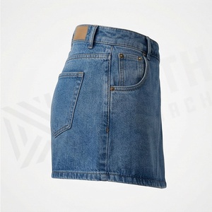 Fashionable Breathable Womens Denim Shorts 100% Cotton Casual Drawstring Closure Customized Colors Premium Clothing - Product Image 3