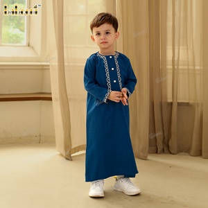 Túnica Islámica Tradicional Modesta para Niños Pequeños, Estilo Casual, Tela de Sarga 100% Algodón, Ignífuga, ODM OEM, Bordado - Product Image 2