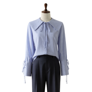 Nouvelle Arrivée Chemise Femme à Manches Longues Col Rabattu pour le Bureau, Blouse Décontractée en Coton Respirant et Écologique pour Femme - Product Image 2