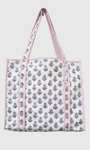 Sac fourre-tout bohème en coton avec imprimé cactus rose, ouvert en dessus, sac de shopping pour femme, utilisable toutes saisons - Product Image 2