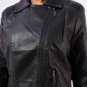 Fashion Women Genuine Sheepskin <b>Leather</b> <b>Jacket</b> High Quality Soft Thin Fashion Woman <b>Leather</b> <b>Jacket</b> Solid Color Windproof Autumn - Product Image 2