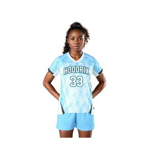 Équipement de rugby professionnel personnalisé pour femmes Hoodrix, tissu robuste 240 GSM, impression par sublimation, séchage rapide, respirant, manches courtes - Product Image 1