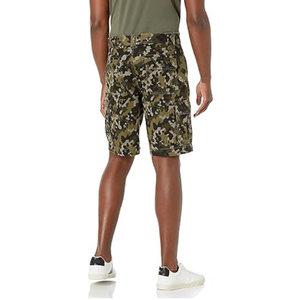 Custom High Grade <b>Mens</b> <b>Cargo</b> Shorts Roomy Leg Multi Pouch Cotton Twill Dark Forest <b>Camo</b> Neat Seams Knee Length Shorts - Product Image 2